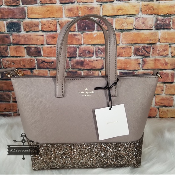 Kate spade Ina Greta Court Cityscape Satchel Bag glitter crossbody - Picture 5 of 6